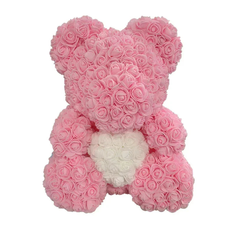 Eternal Rose Bear™ – Handmade Rose Teddy Gift for Her (Available in 25cm & 40cm)