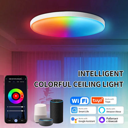 Colorful Smart Ceiling Light™ – App & Voice Controlled LED Lamp | Paseso