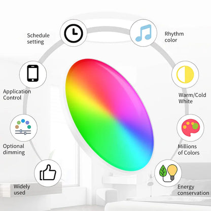 Colorful Smart Ceiling Light™ – App & Voice Controlled LED Lamp | Paseso