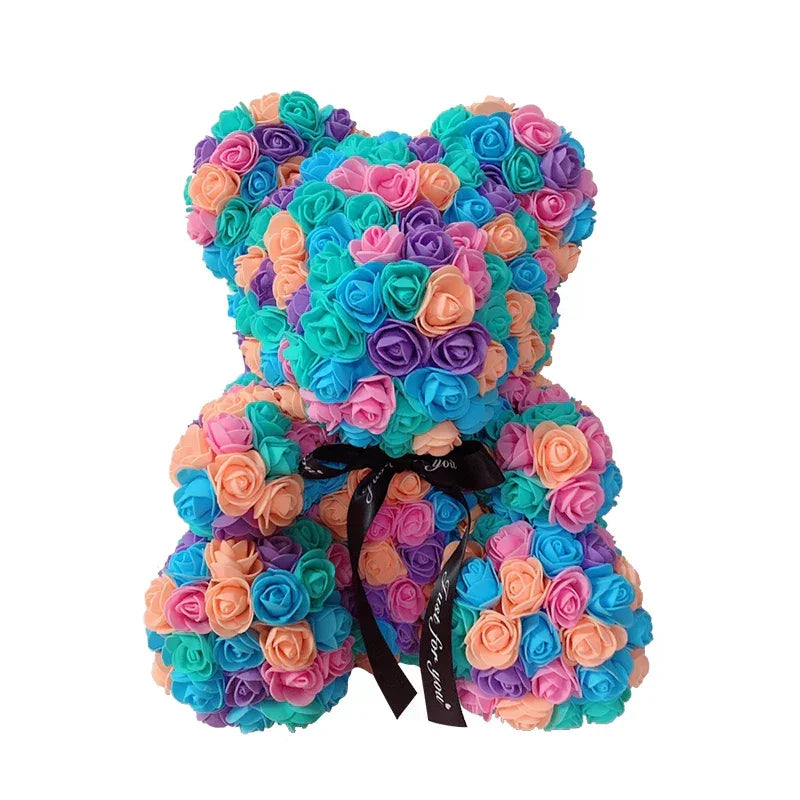 Eternal Rose Bear™ – Handmade Rose Teddy Gift for Her (Available in 25cm & 40cm)