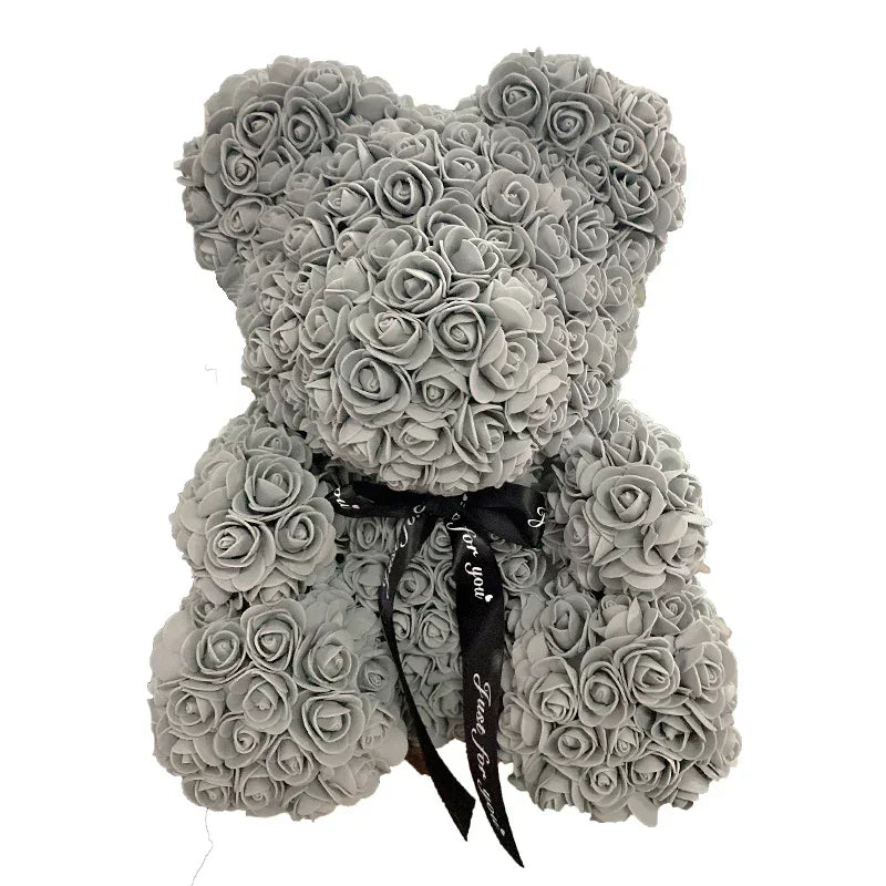 Eternal Rose Bear™ – Handmade Rose Teddy Gift for Her (Available in 25cm & 40cm)