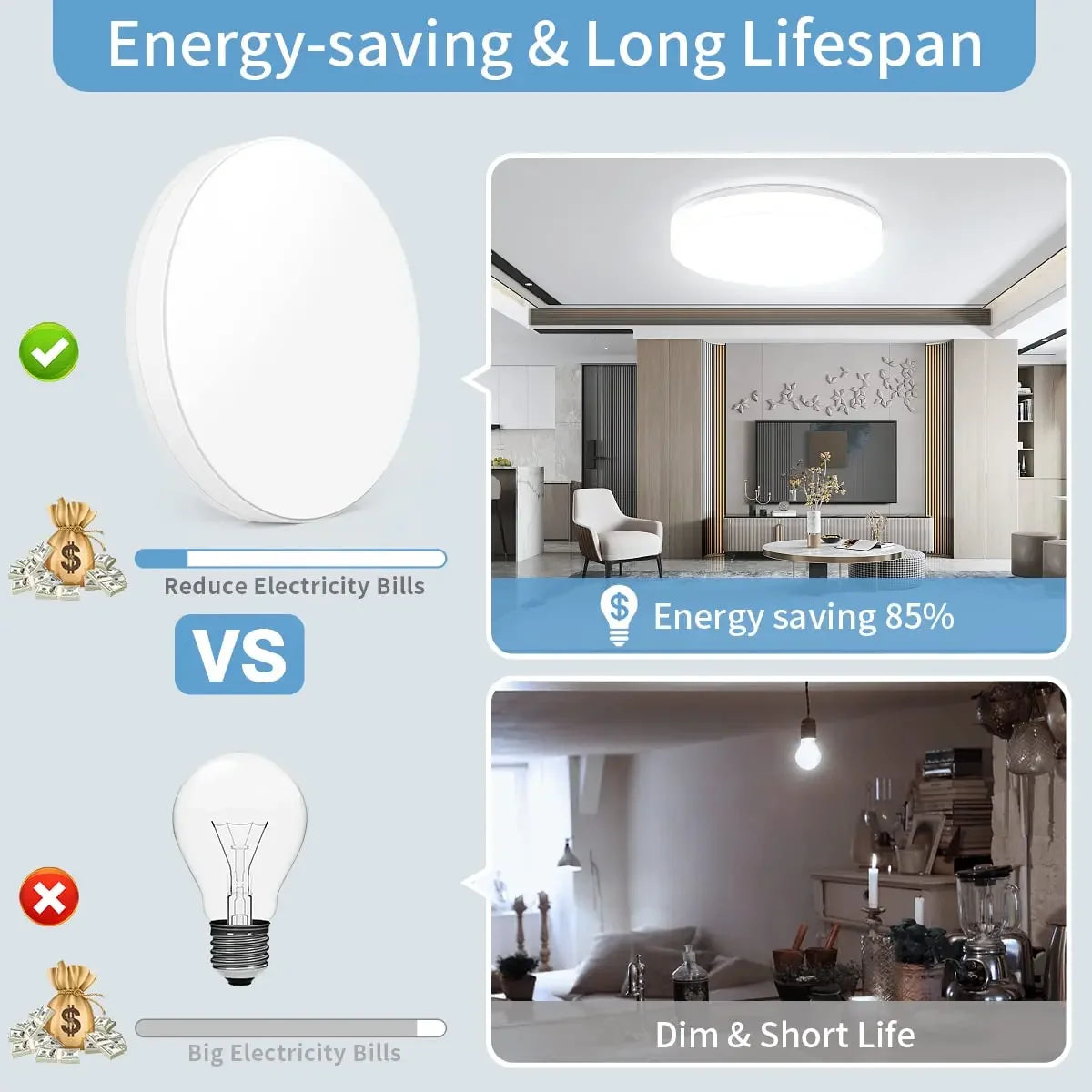 Elegant Glow™ Ceiling Light – Modern LED Smart Ceiling Lamp | Paseso